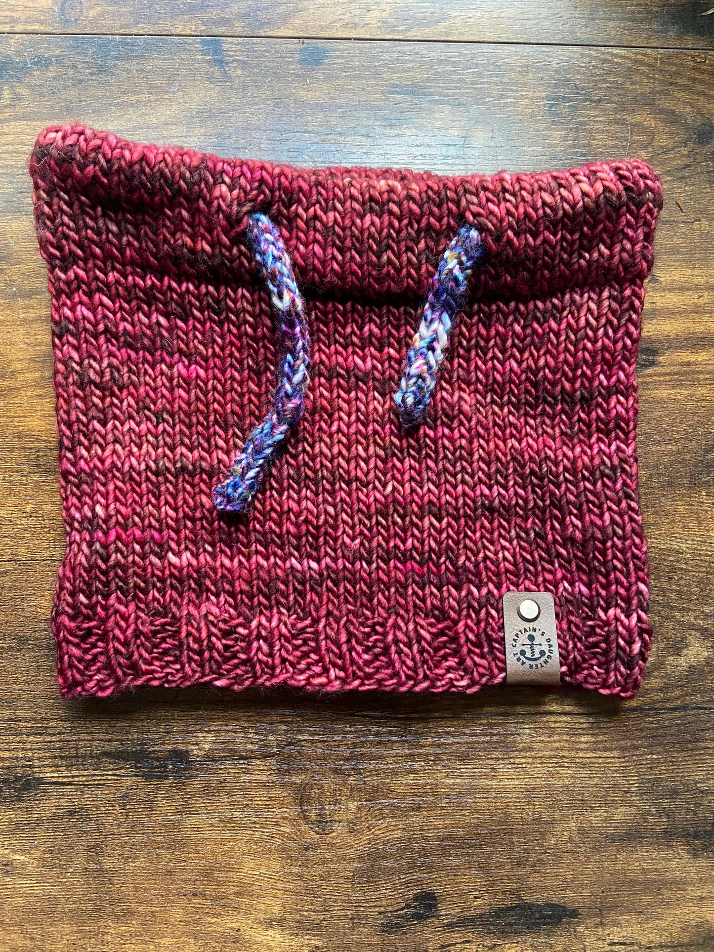 Hand Knit Drawstring Cowl