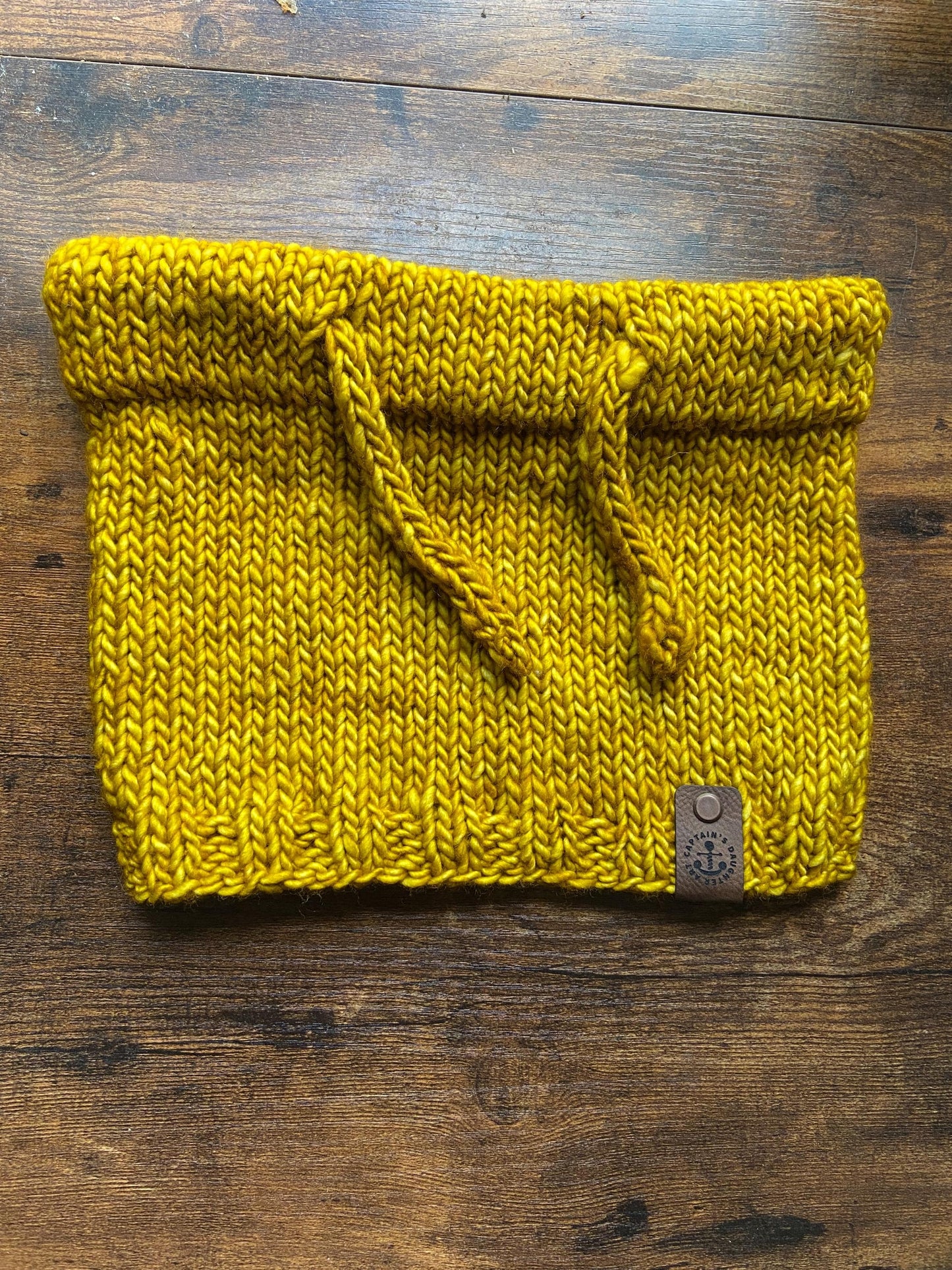 Hand Knit Drawstring Cowl